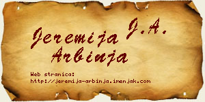 Jeremija Arbinja vizit kartica